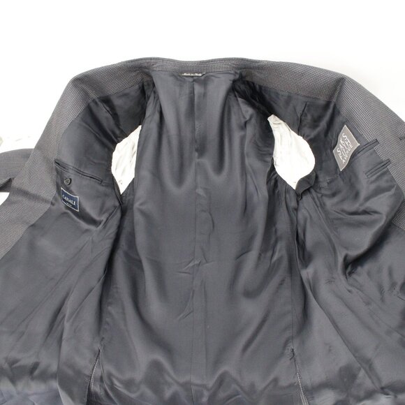 canali sport coat men's 44L three button silk wool waffle notch lapel vented - Picture 12 of 16